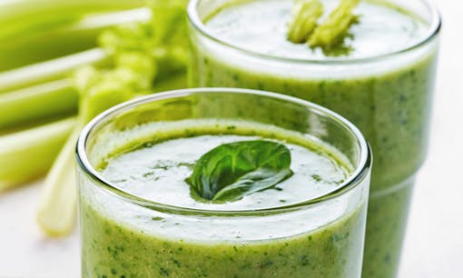 Two glasses of green juice