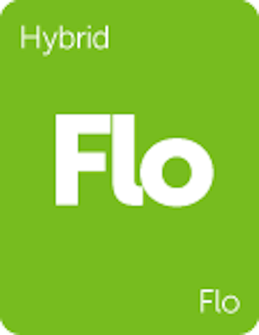 Leafly "Flo" hybrid cannabis strain tile
