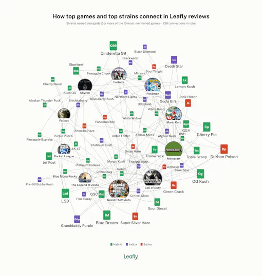 Video game and strain connection map