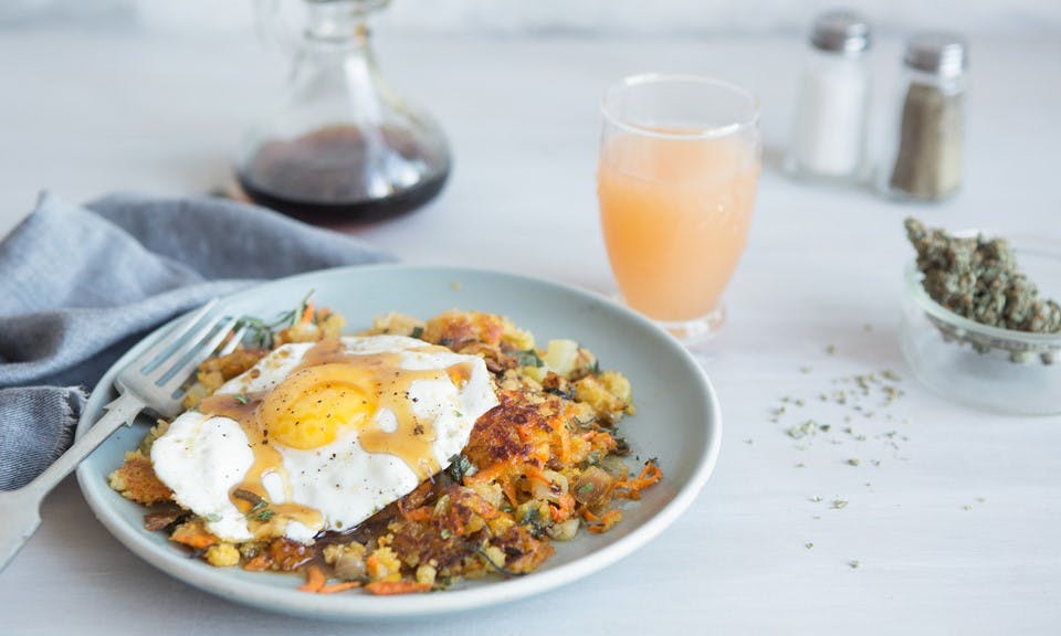 Recipe: Infused Stuffing Hash With Eggs and Maple Syrup image