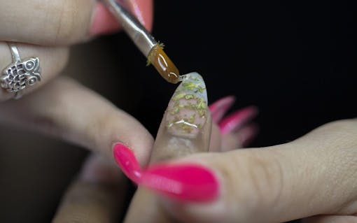 Step 5: Add gel polish to weedicure nail design