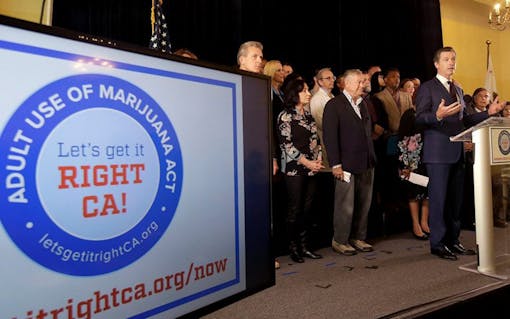 A photo of the Prop 64 campaign kicked off in 2016. (AP File Photo)