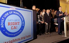 A photo of the Prop 64 campaign kicked off in 2016. (AP File Photo)