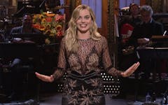 Check Out Margot Robbie's Cannabis Leaf Dress on SNL