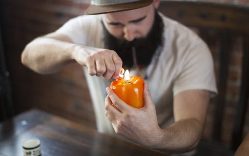 homemade bell pepper smoking pipe