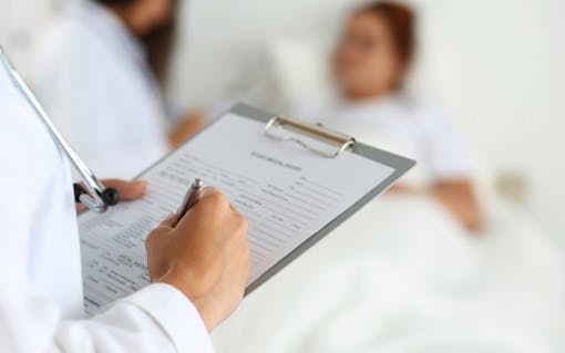 Physician ready to examine and help