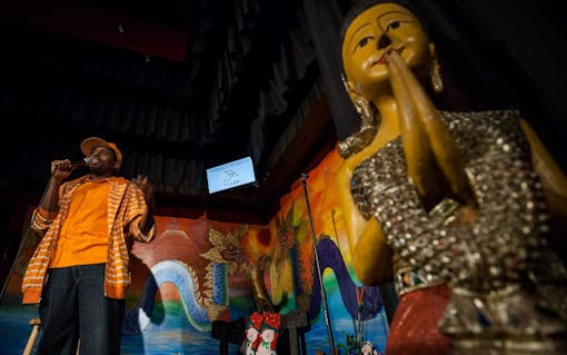 Jon Purnell at Gateway cannabis comedy show at Jai Thai in Capitol Hill, Seattle