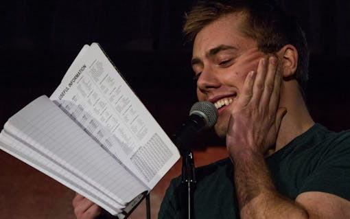 Bo Johnson at Gateway cannabis comedy show at Jai Thai in Capitol Hill, Seattle