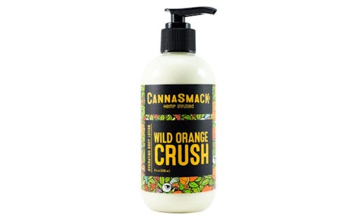 Cannasmack's hemp-infused hand lotion, "Wild Orange Crush."