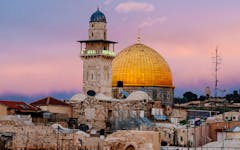 Dome of the Rock at sunset, stock image to illustrate Israel pot legalization