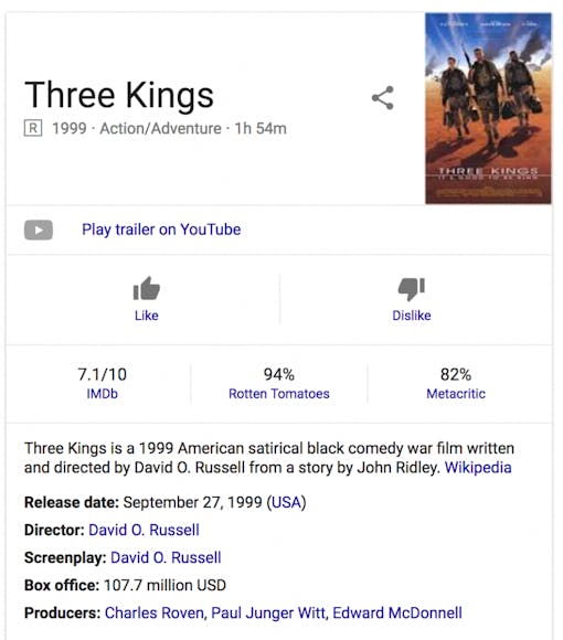 Google search result for '3 kings'