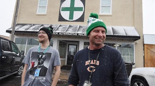Kurt Hodel, right, came from suburban Chicago to eastern Colorado to work in the marijuana industry. Nathaniel Kollarits works for the family business, Sedgwick Alternative Relief, where Hodel is general manager. (Jerilee Bennett, The Gazette)