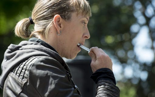 Sacramento Police officer Luke Moseley conducts simulated saliva field sobriety test on Jaimi Kenyon, a CHP Sergent as members of the Highway Patrol and Sacramento Police Department simulate traffic stops involving drivers suspected of being under the influence of drugs and alcohol at the California State Capitol, Wednesday May 10, 2017. The demonstration will showed the current procedures used by law enforcement officers as well as new roadside drug testing technology that could be used in the future. Photo by photo by Brian Baer