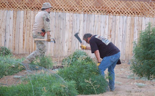 'Do you guys have a warrant?' she asked. 'We don't need one,' the cops answered.