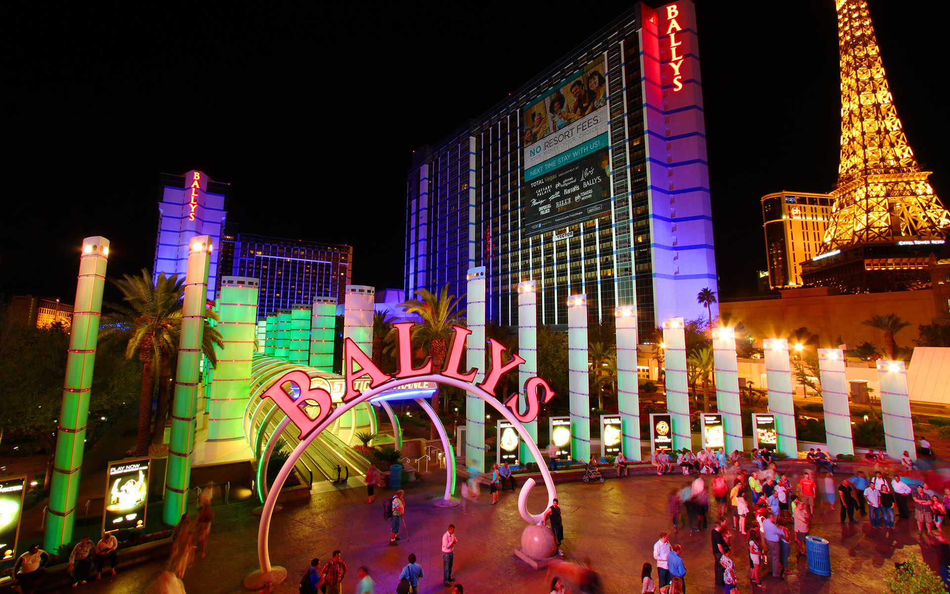 Ballys Hotel And Casino Lit Up At Night In Las Vegas Stock Photo - Download  Image Now - iStock