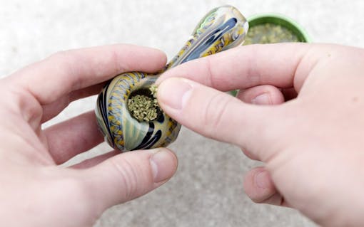 pipe with cannabis
