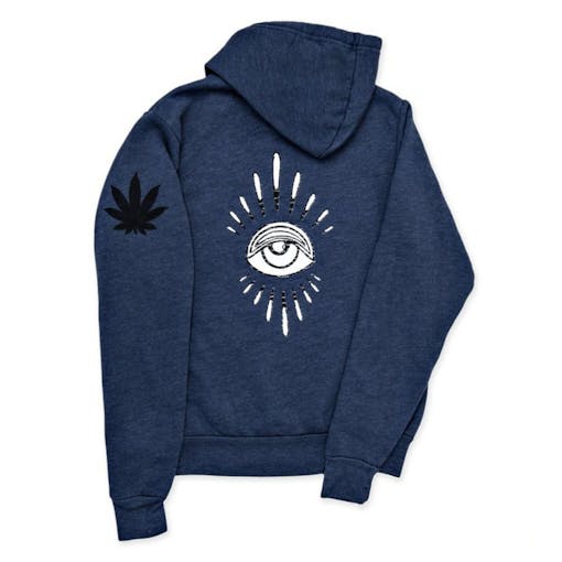 Cool and Cozy Weed Hoodie #4: Eye Burst Sweet Leaf Navy Hoodie by Jacquie Aiche