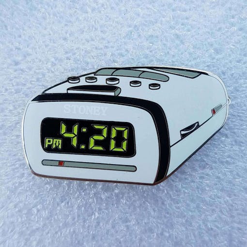 Cool Weed Pin/Button #2: 420 Cannabis Clock Pin by Phat Pins