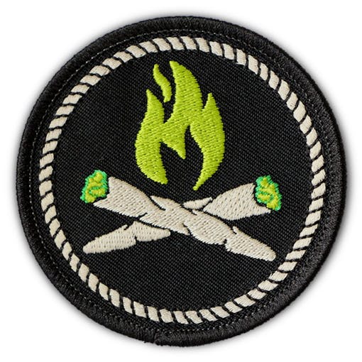 Iron on weed patch #4: Stoner Campfire Merit Patch by The Patch Parlour Collective