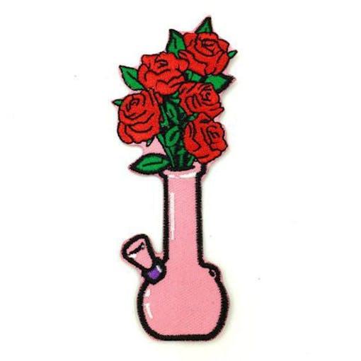 Iron on weed patch #9: Romantic Stoner Bong Patch by Penelope Gazin