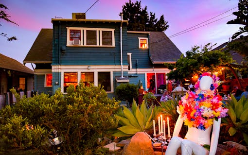 Guests were garbed in floral prints and pastels, though some had more elaborate costumes plucked right from the eccentric Bosch paintings.