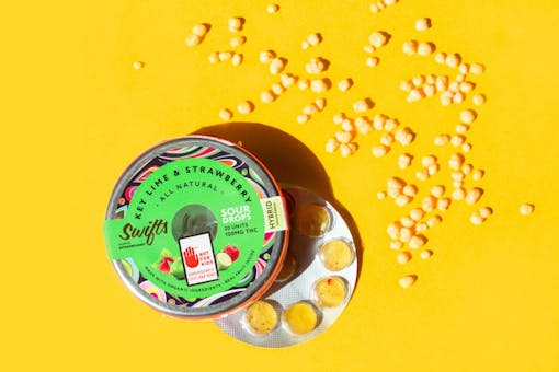 Marijuana fruit edibles in Washington: Key Lime & Strawberry Sour Drops from Swifts Edibles