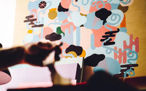 Dewey Saunders art: collaging with cannabis