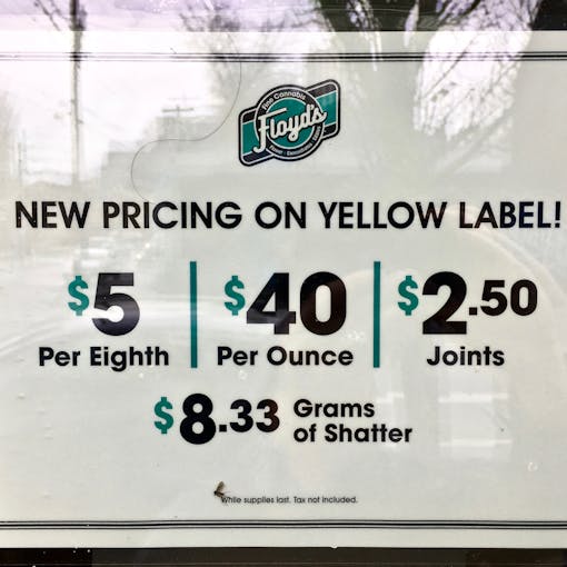 Sign of the Times: Floyd's Fine Cannabis signage in Portland. (By David Downs)