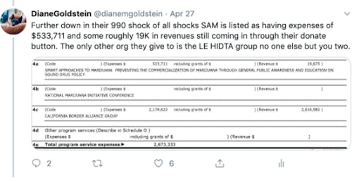 SAM twitter screenshot - 990s