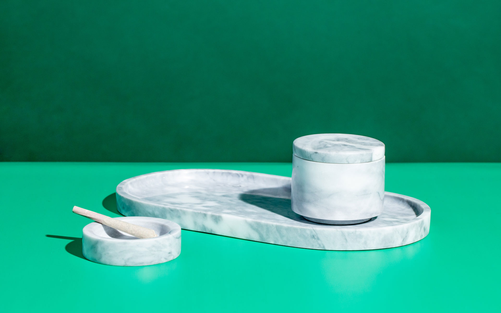 tokyo smoke marble rolling accessories tray ashtray jar