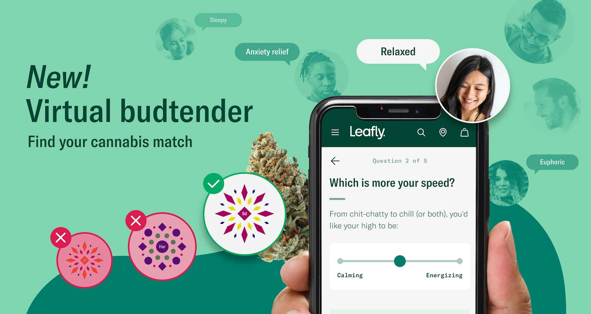Find the perfect cannabis strain for you with Leafly’s Virtual Budtender image