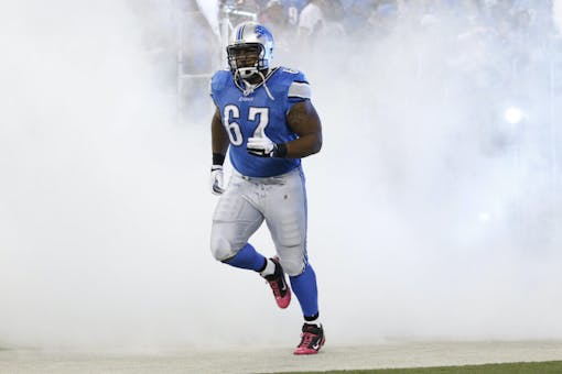 Rob Sims enters an NFL football game.