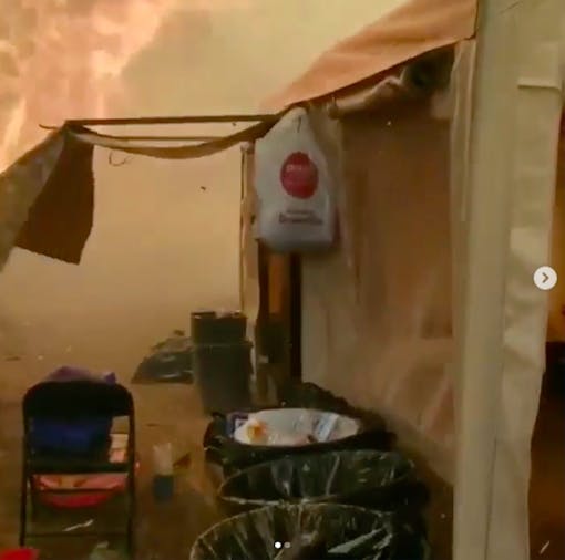 The air burst into flame as ERB farms was overrun (Courtesy ERB Farms)