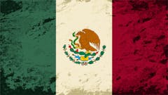 Mexican flag. Grunge background. Vector illustration