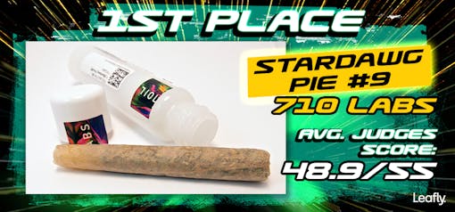 710 Labs' Stardawg Pie #9 combines exotic, indoor, high-grade flower, hand-rolling, and freshness—for the win.