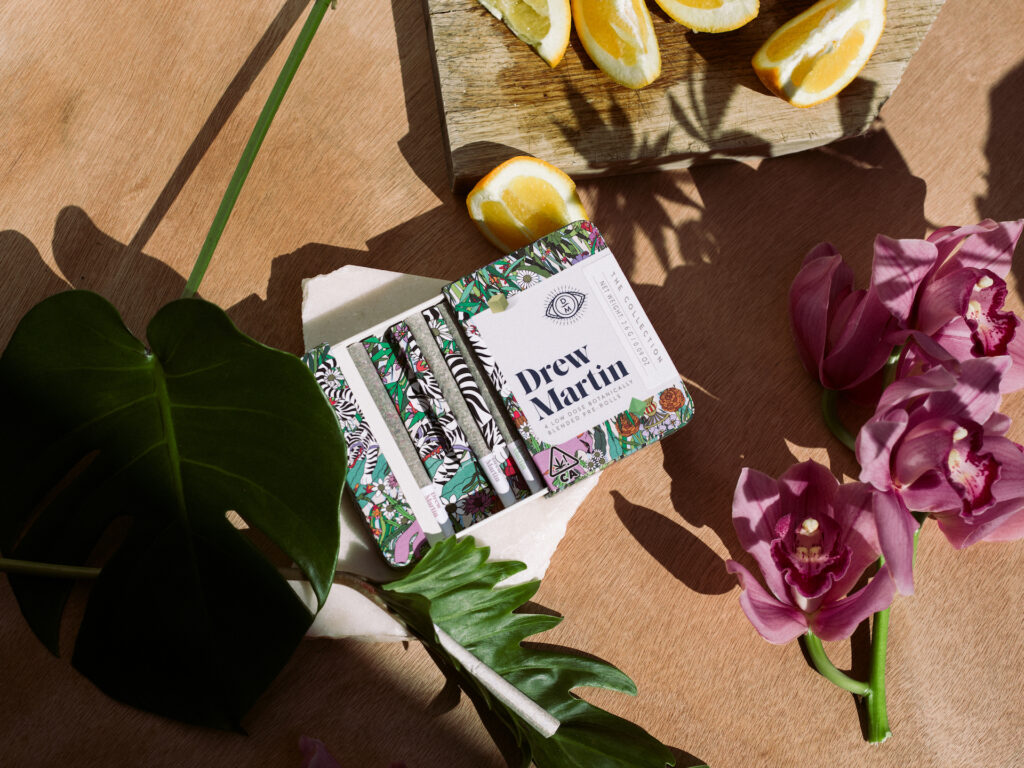 Drew Martin cannabis products photographed in the sun