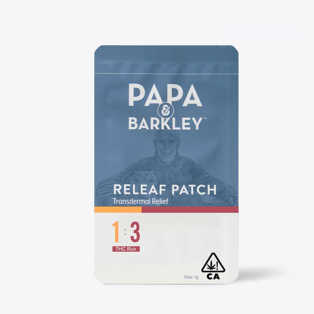 A product picture of a Papa and Barkley relief patch package. (Courtesy Papa & Barkley)