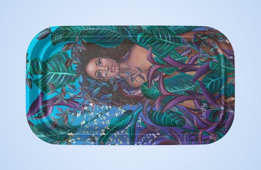 Illinois Leafly rolling tray designed by Martha Wade