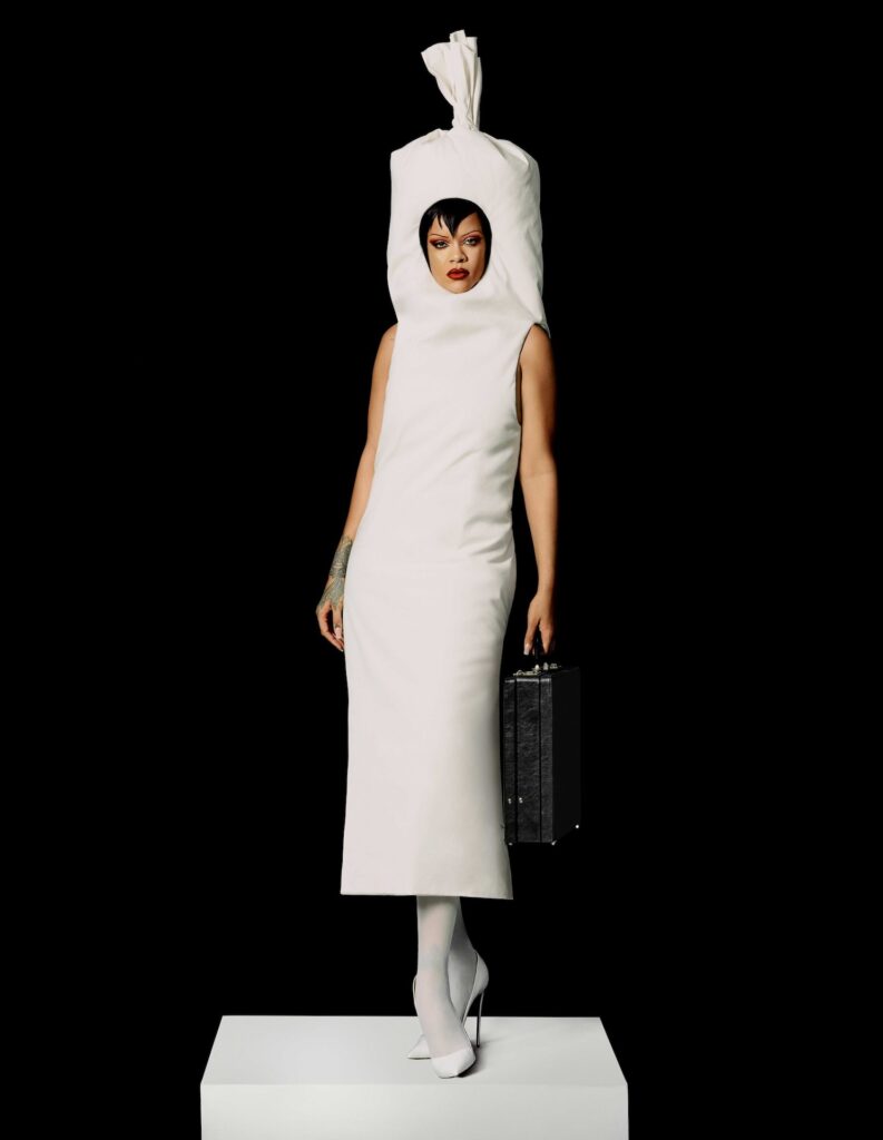 Rihanna wears Jawara Alleyne x Raw Materials