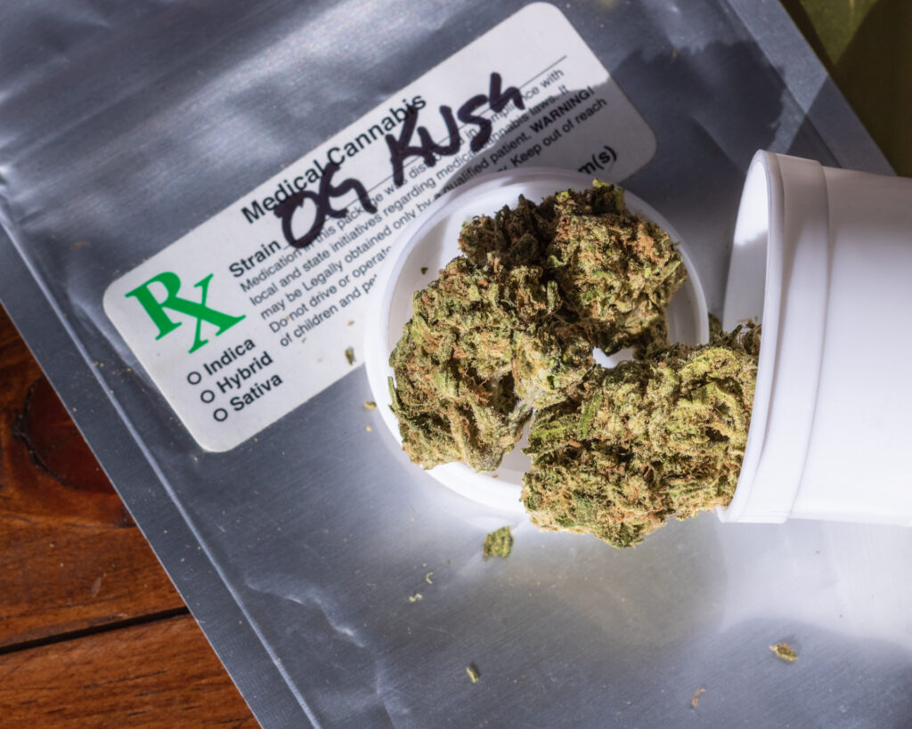 OG Kush in a prescription bag