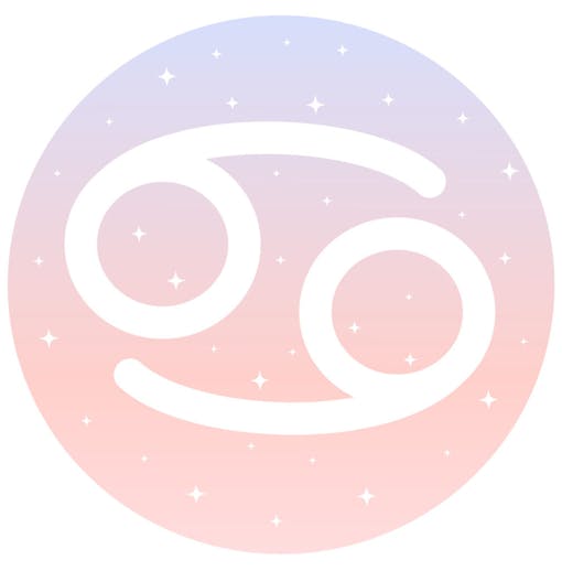 Cancer sign on sparkly pink and purple background