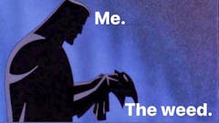 Me vs. The Weed meme with Thelonious Martin