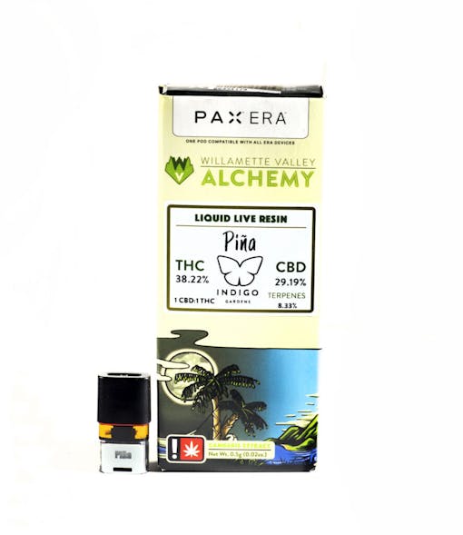The Indigo Gardens, W.V.A. Pina liquid live resin cart for the Pax Era pod system. (Ryan Herron for Leafly)
