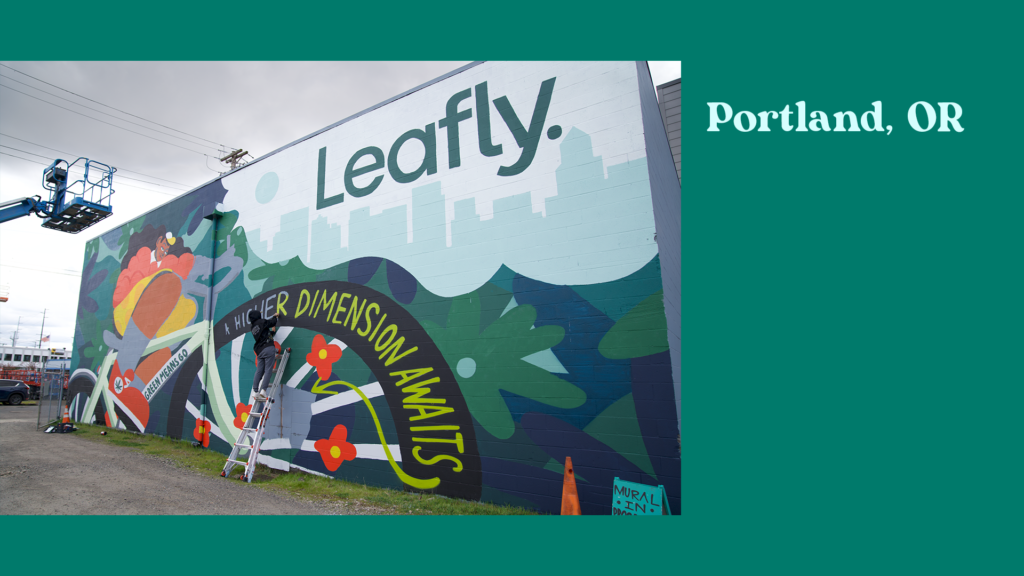 Leafly's 420 mural in Portland