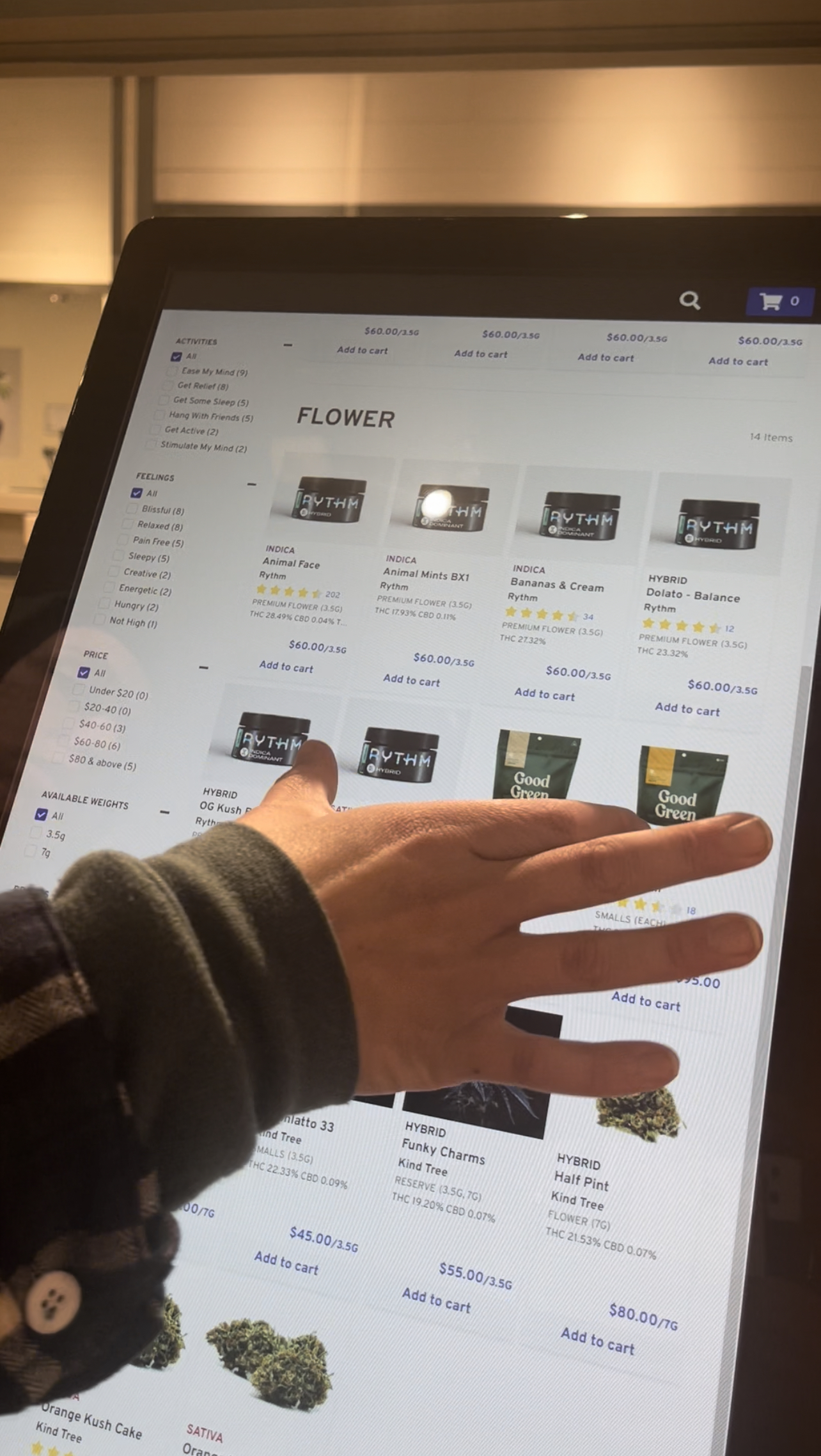 RISE-Apotheke Bloomfield-Menü.