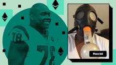 Laremy Tunsil NFT bong mask (Sasha Beck, Leafly)