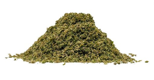 a big pile of green bud against a white background