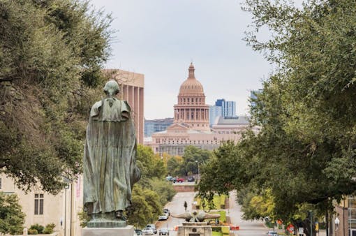 Austin Capitol Dome seen through trees