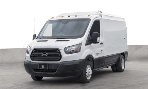 white van on white backdrop