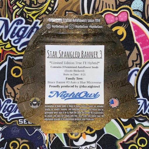 Night Owl Seeds' 'exotic birdseed'—Star Spangled Banner 3. Get it! Banner! (Courtesy Night Owl Seeds)
